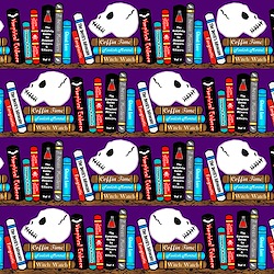 Purple - Halloween Books and Skulls